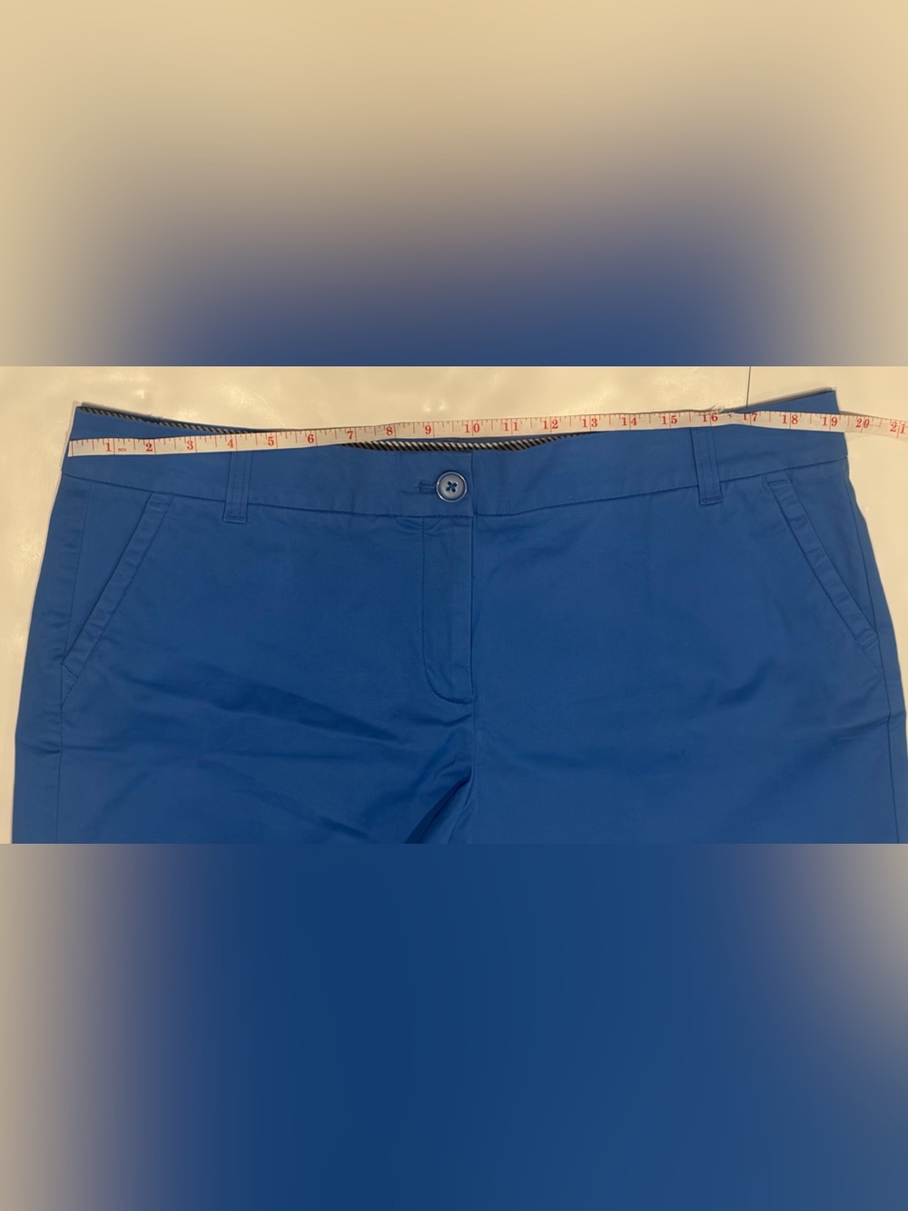Crown & Ivy Women's Flat-Front Cotton Chino Shorts - Royal Blue - Size 16 - Picture 3 of 8